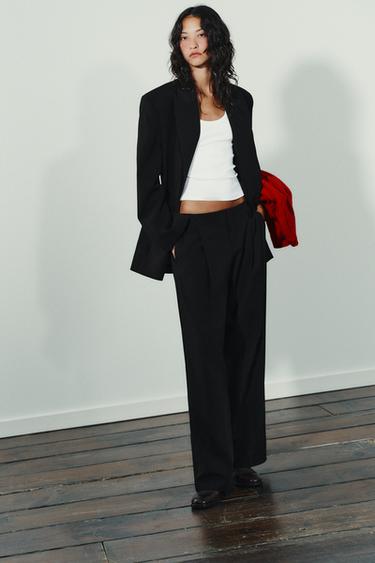 LOW-RISE TROUSERS - Black by Zara