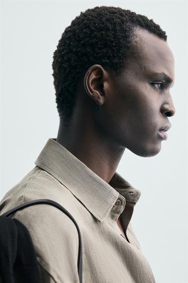 100% WASHED LINEN SHIRT - Mink by Zara - Image 4