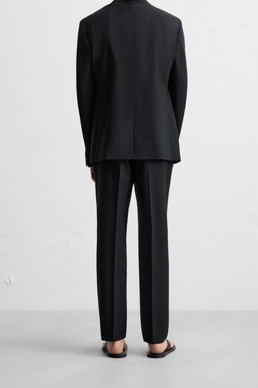 PANTALON DE COSTUME AVEC LAINE - Bleu marine de Zara - Image 2