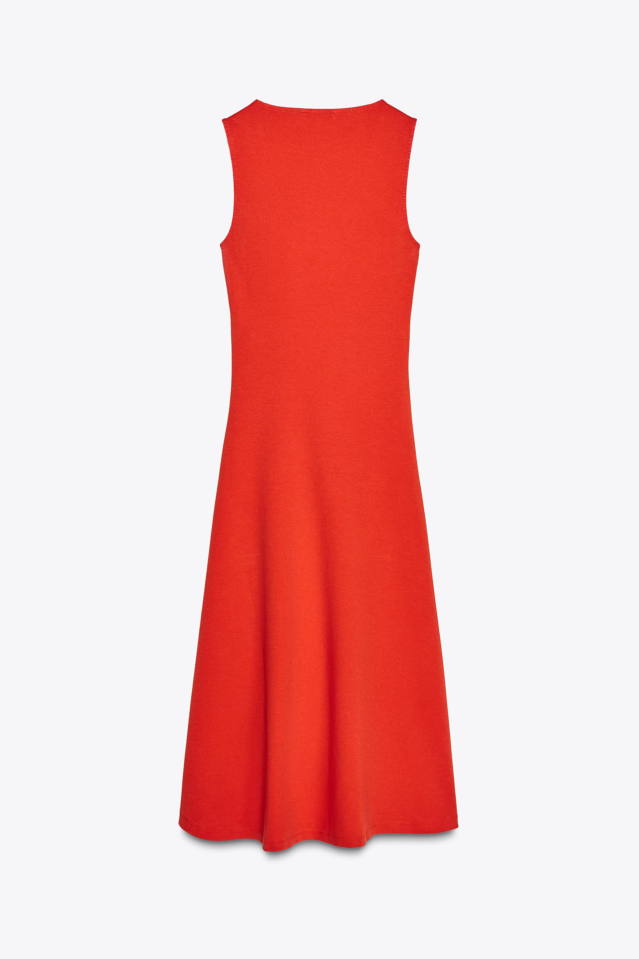【ZARA】インターロック ミディ丈ワンピース 4174/185/675 ZARA】インターロック ミディ丈ワンピース 4174/185/675 (ZARA