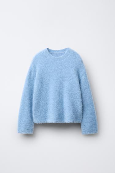 HAIR EFFECT KNIT SWEATER - Light blue by Zara