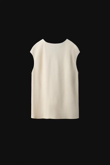 ZW COLLECTION OPEN BACK TOP - Sand by Zara - Image 0