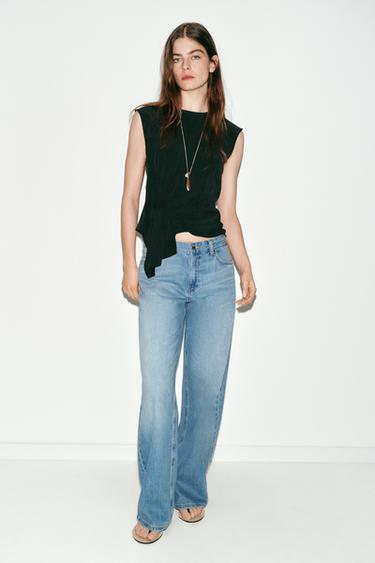 ÁO SÁT NÁCH XẾP NẾP - Màu đen từ Zara