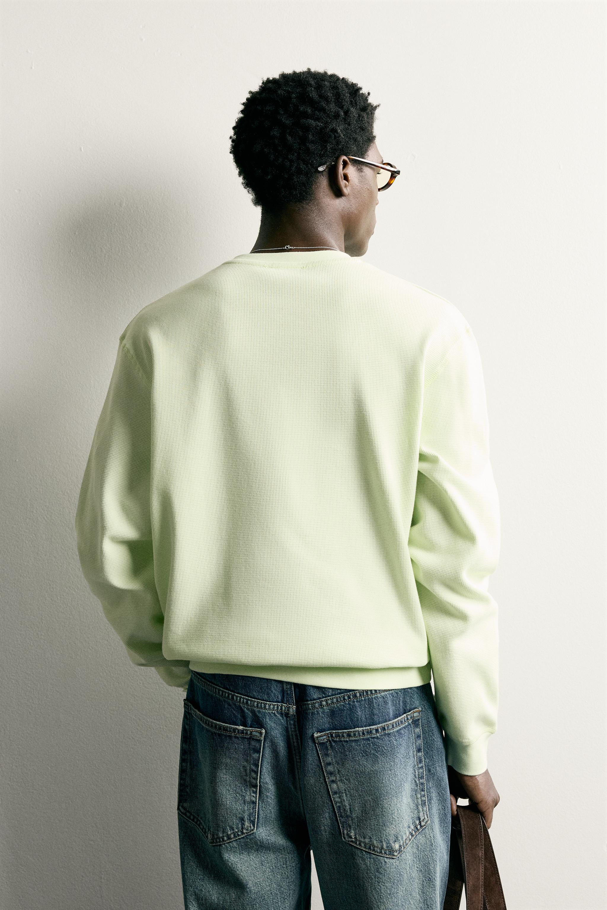 WAFFLE-TEXTURE REGULAR-FIT SWEATSHIRT