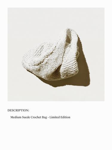 Zara Medium split suede crochet bag - Limited Edition - White