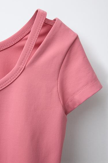 PLAIN SHORT SLEEVE BODYSUIT - Coral by Zara - Image 2
