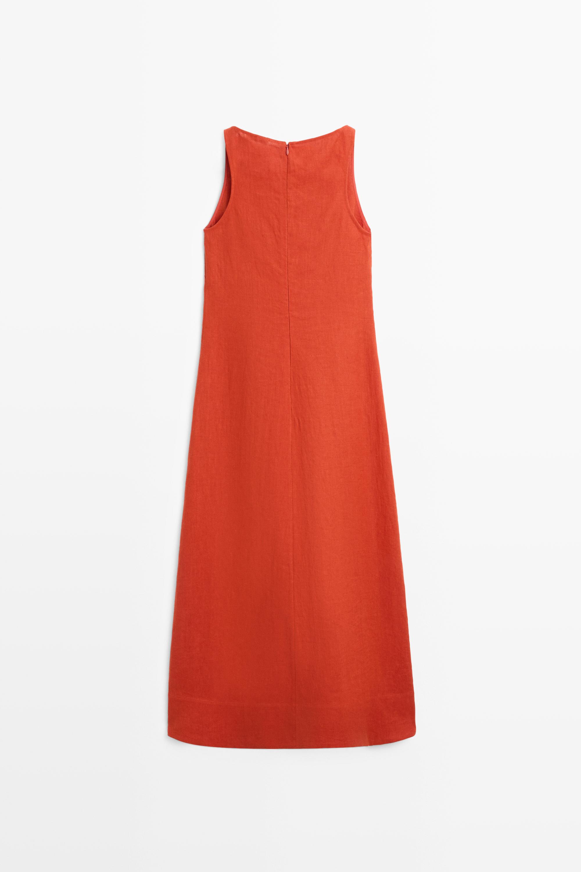 100% linen halter dress