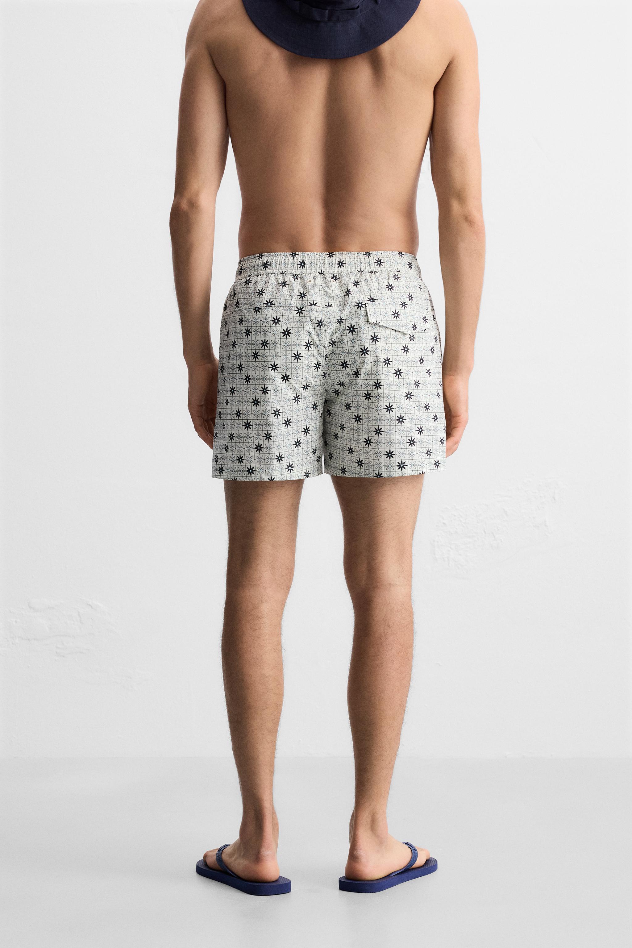 GEOMETRIC PRINT MID-LENGTH SWIMSUIT