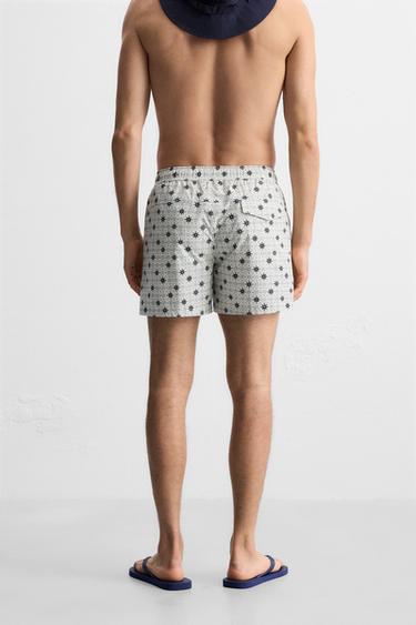 MAILLOT DE BAIN MOYEN À IMPRIMÉ GÉOMÉTRIQUE - Écru de Zara - Image 3