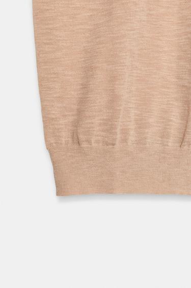 EXTRA FINE WOOL BLEND KNIT TOP - Dusty pink by Zara - Image 8