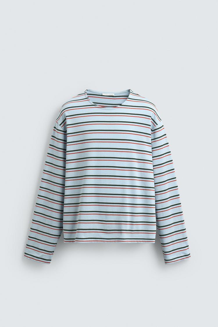 ZARA JACQUARD STRIPED T-SHIRT