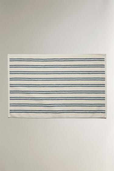 DOUBLE STRIPE BATH MAT - dusty blue by Zara