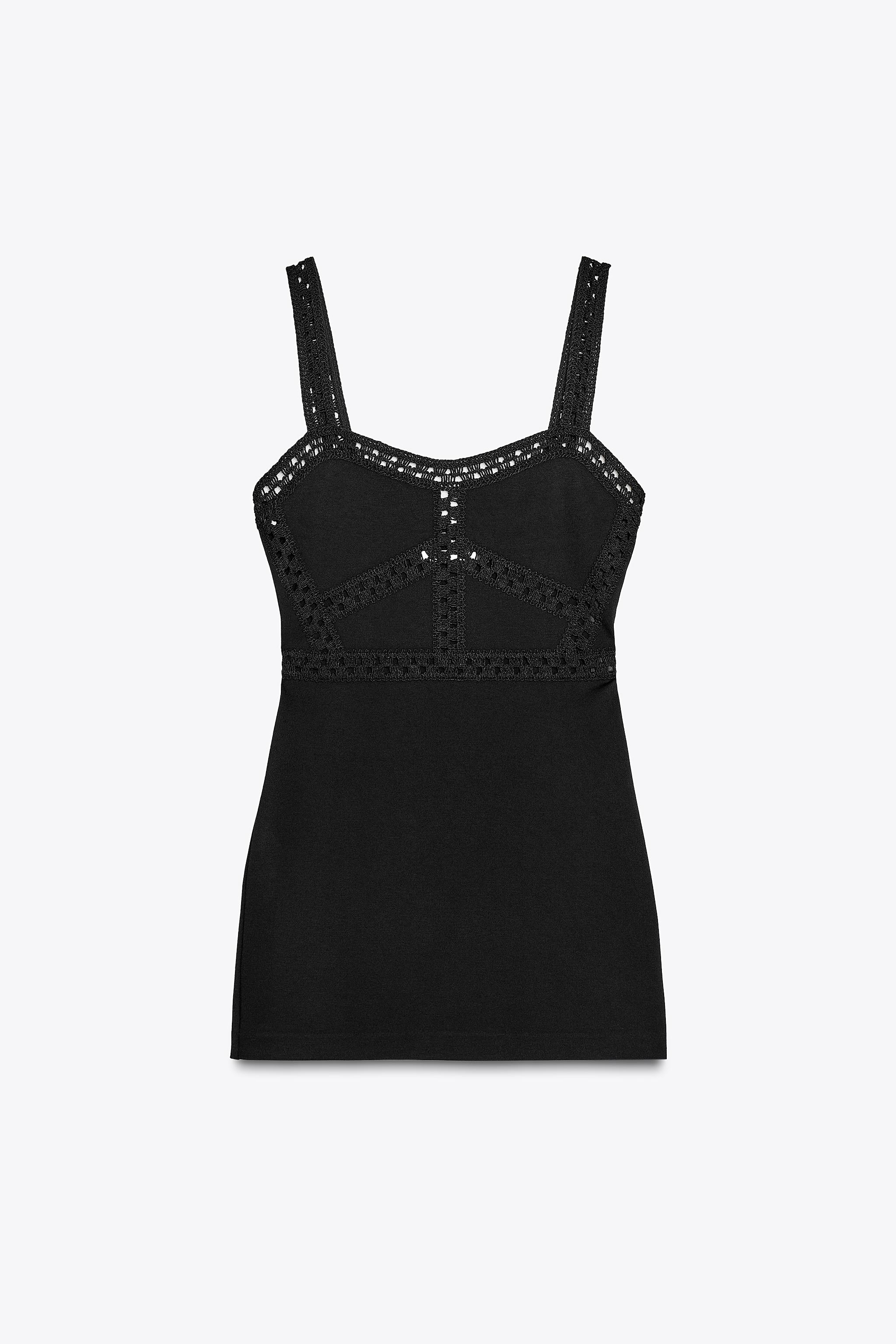 【ZARA】インターロックニット ストラップワンピース インターロックニット ストラップワンピース - ワイン | ZARA