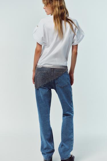 BUTTON TAB T-SHIRT - White by Zara - Image 3