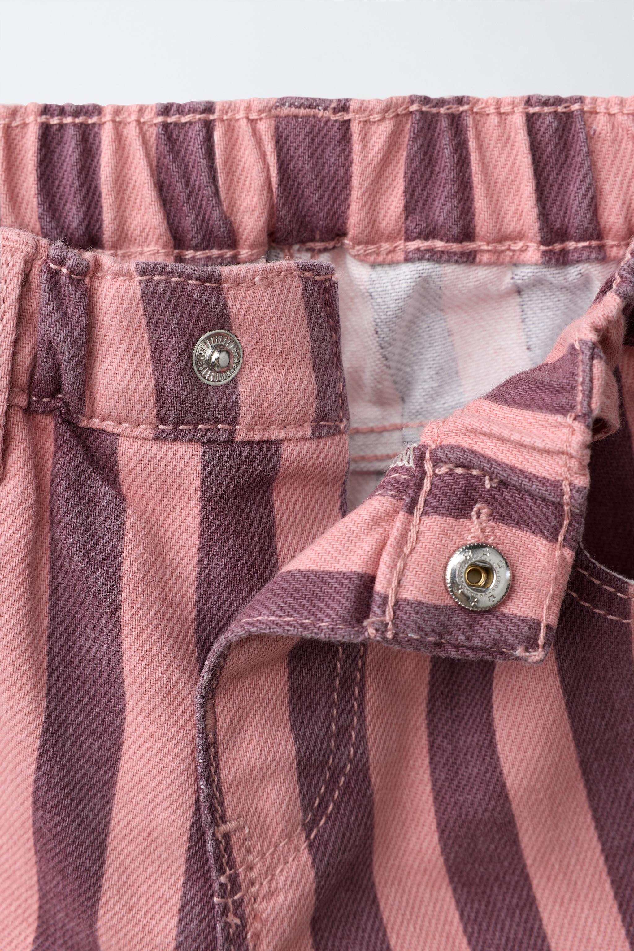 STRIPED CULOTTE JEANS WITH BOWS