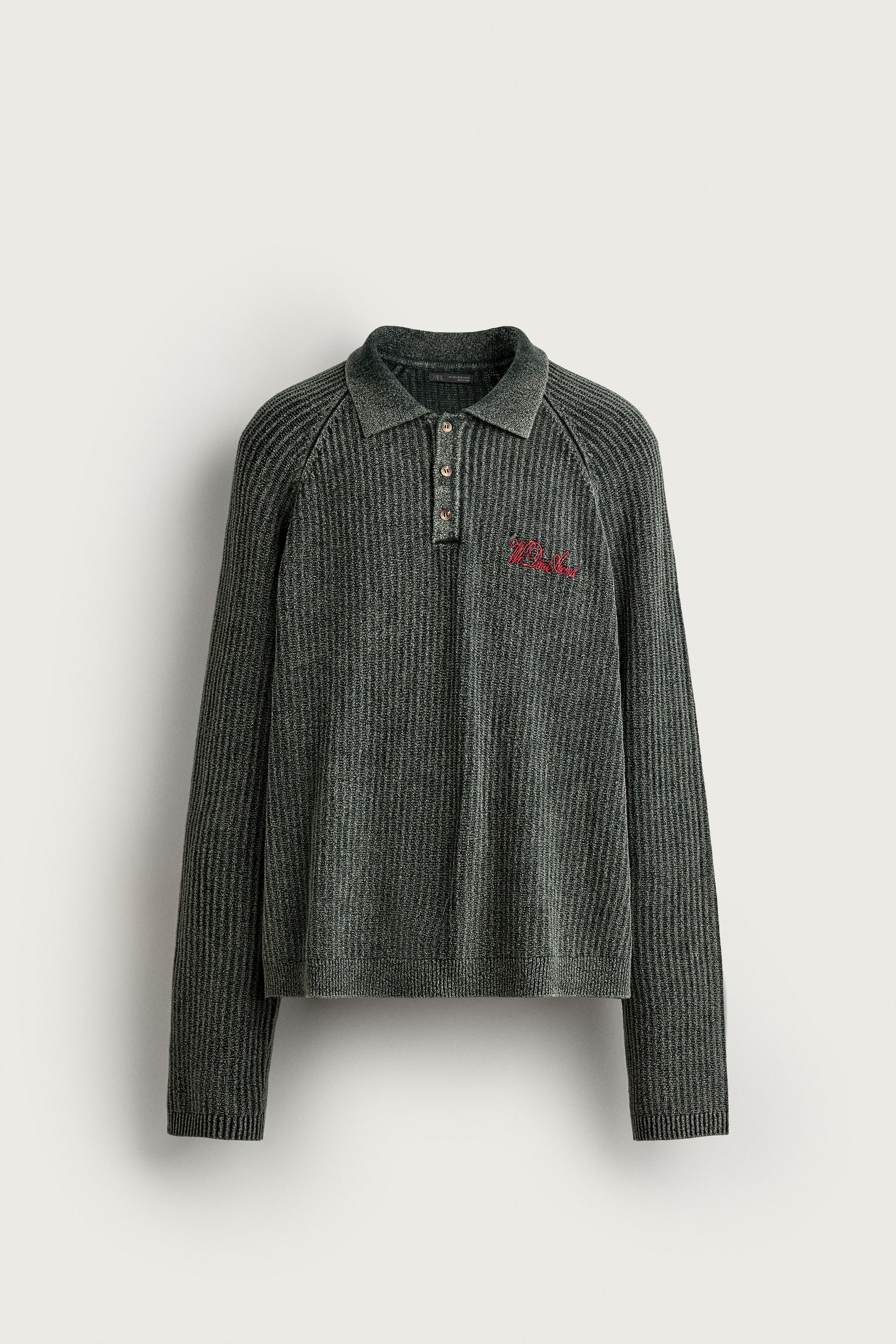 POLO EN MAILLE À ZIP ET BRODERIES