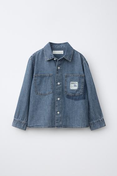 CAMISA DENIM ETIQUETA - Azul de Zara - Imagen 0