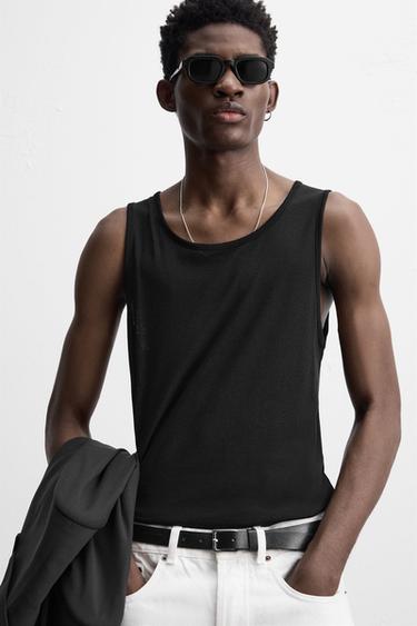 DÉBARDEUR SEMI-TRANSPARENT - Noir de Zara - Image 4