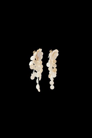 PEARLESCENT DANGLE EARRINGS - Ecru by Zara