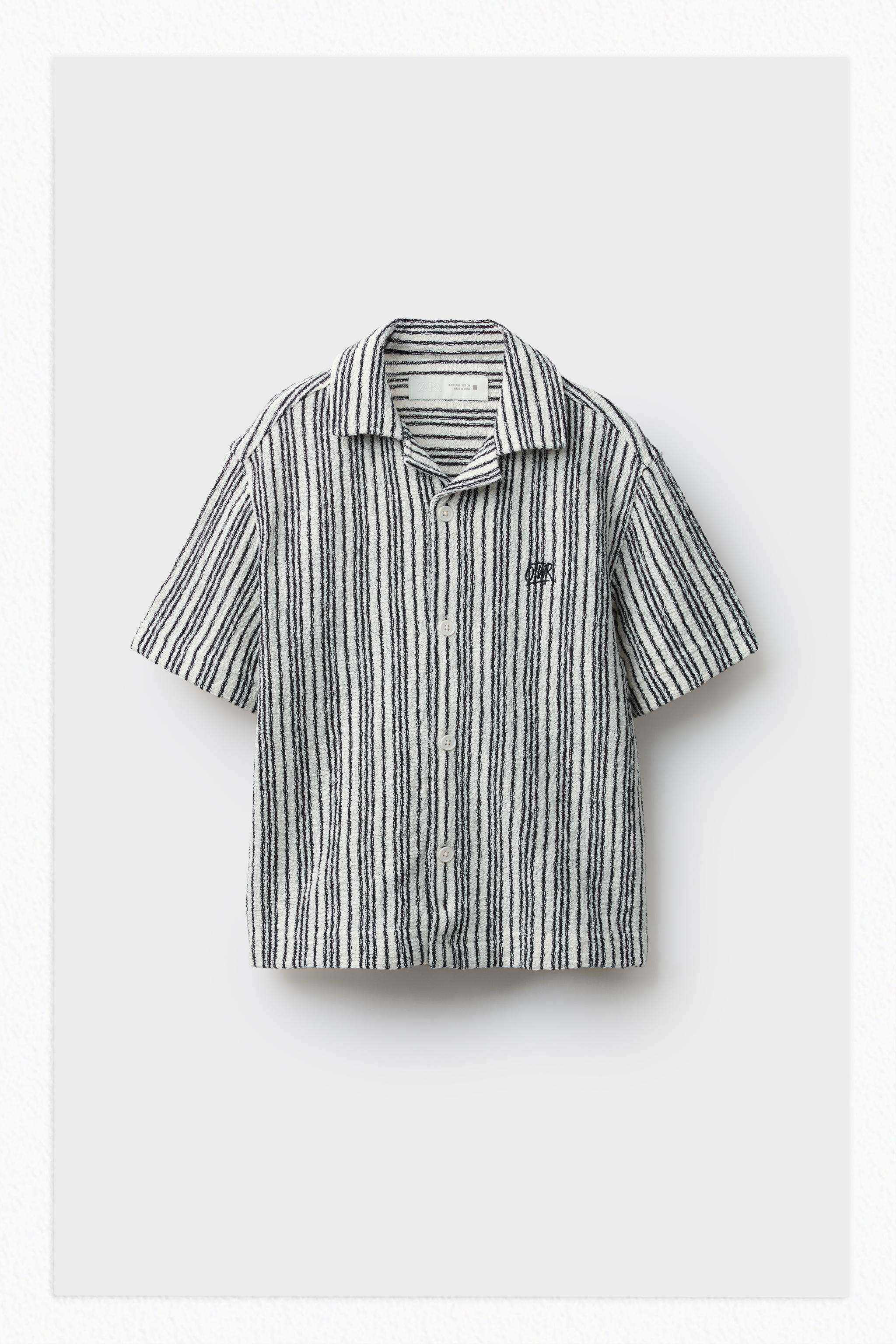 トップス REGULAR COLLAR SHORT SLEEVE SHIRT-LOOSE AGPXRWPX Off white,M, Men's loose collar short sleeved suit