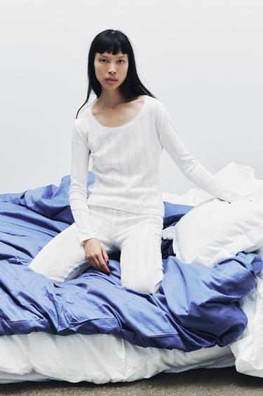 LACE POINTELLE T-SHIRT - White by Zara - Image 0