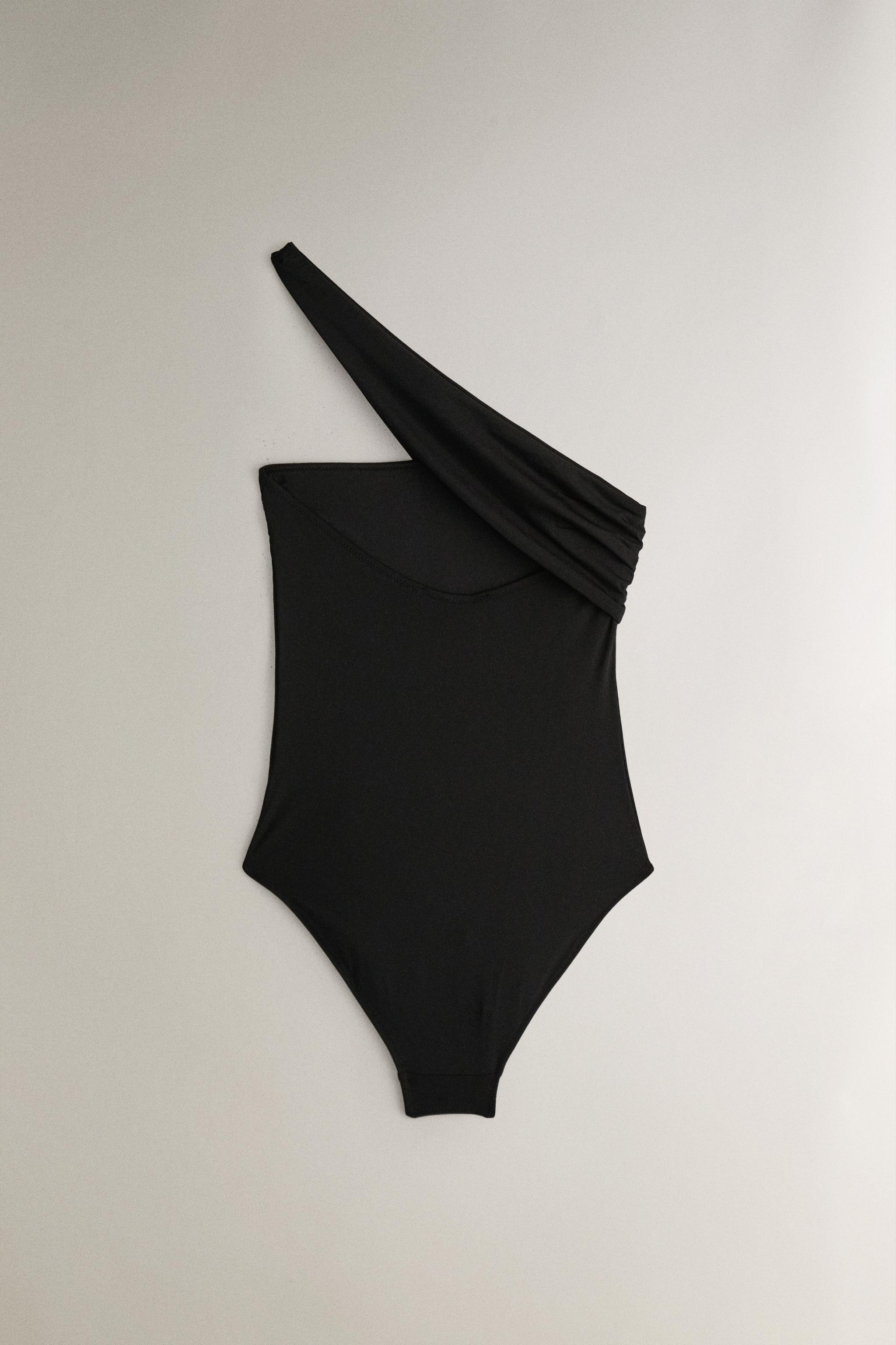 zara draped swimsuit