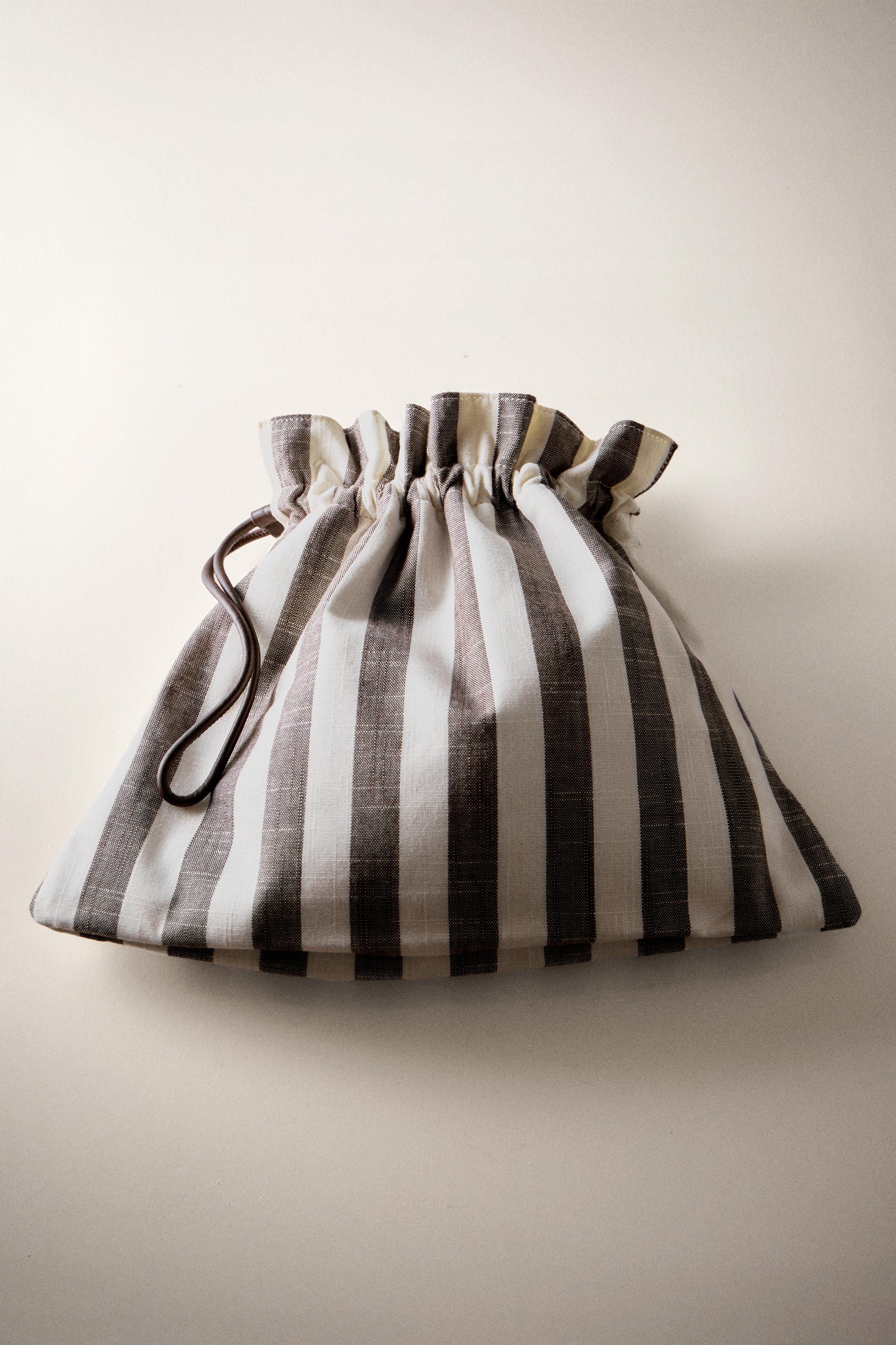 STRIPED MINI HANDBAG — Two-tone