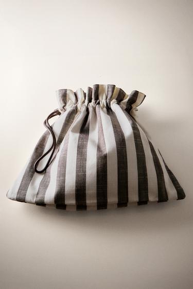 Zara STRIPED MINI HANDBAG - Two-tone