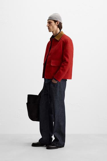 JACKET WITH CONTRAST COLLAR - Red by Zara - Image 3
