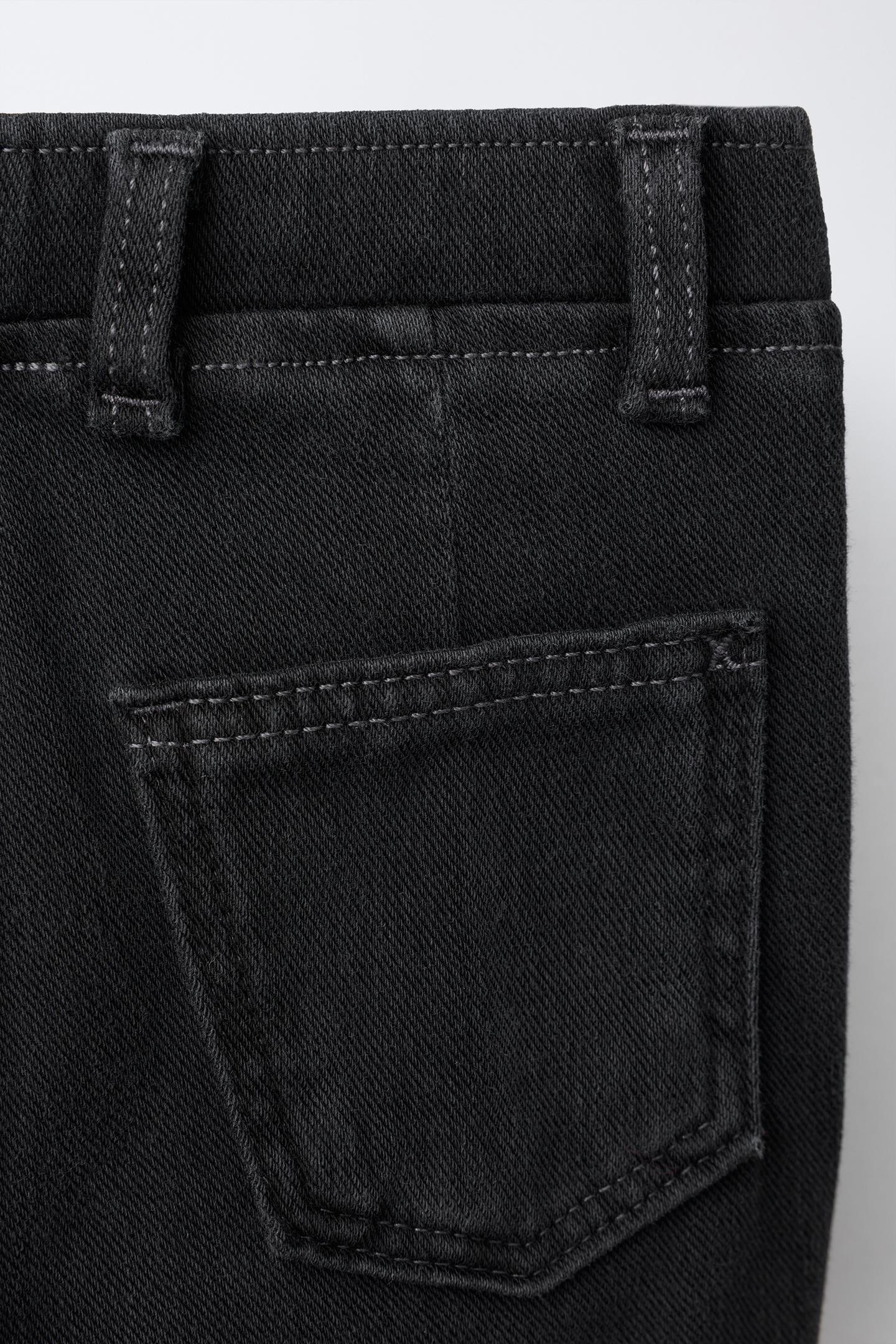 Детские леггинсы Zara Contrast Stitch Denim, цвет: Чёрный — фото 5