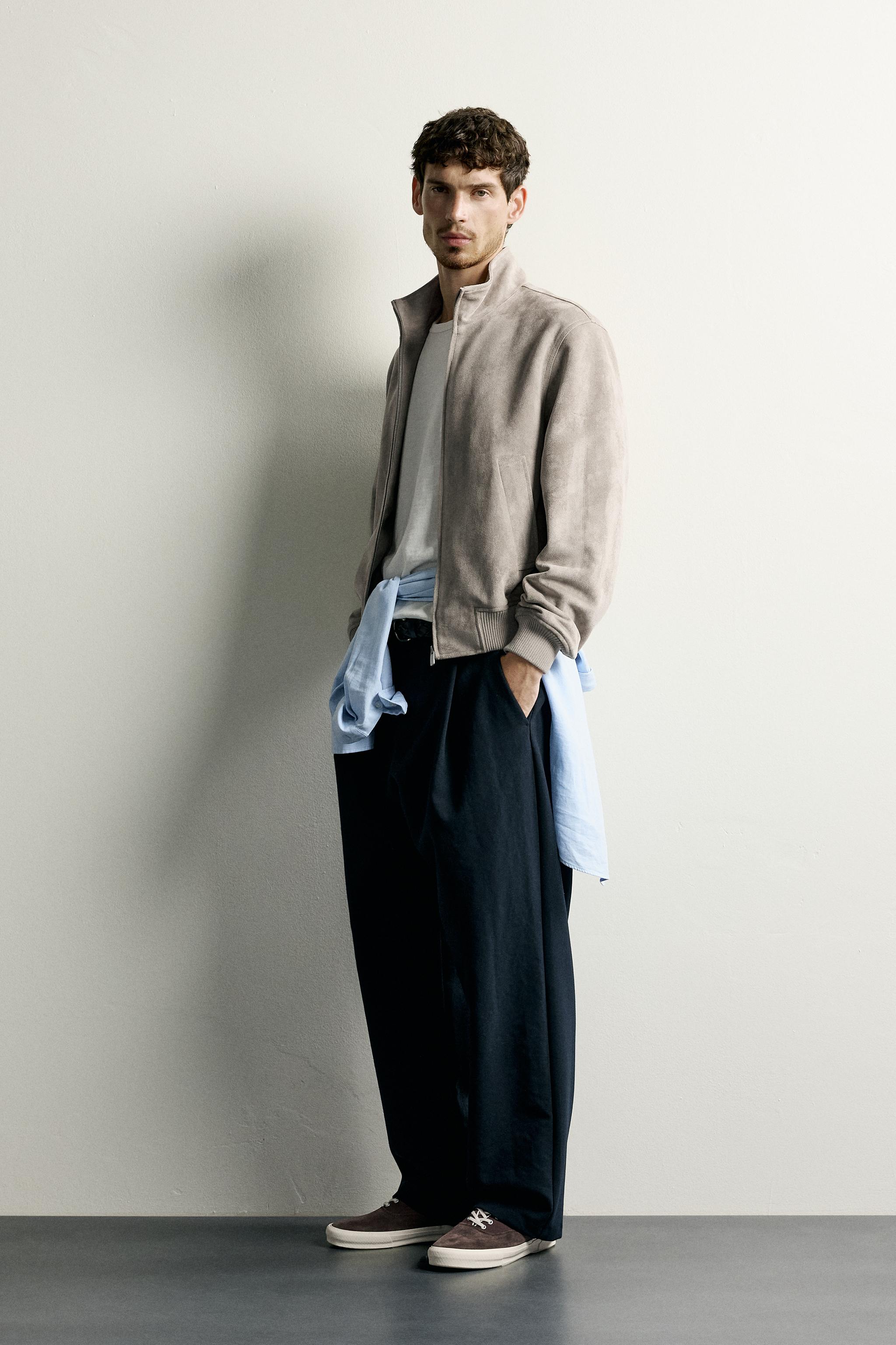 フェイクスエードレギュラーフィットジャケット レギュラーフィットフェイクスエードジャケット - サンド | ZARA Japan