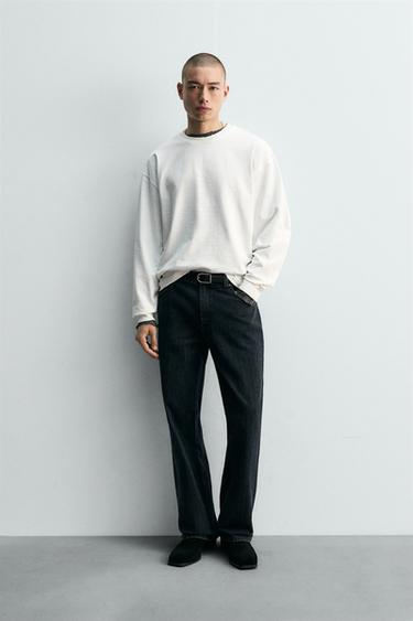 ÁO PHÔNG CẤU TRÚC HIỆU ỨNG RÁCH - Màu trắng từ Zara - Hình ảnh 0