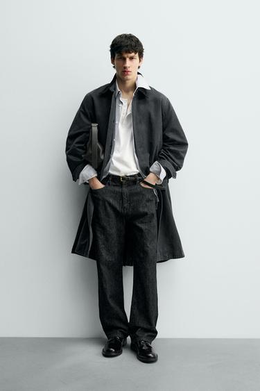 ТРЕНЧ С ВОЩЕНЫМ ПОКРЫТИЕМ — СИНИЙ от Zara