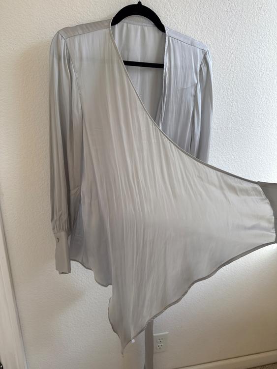 SATIN EFFECT WRAP SHIRT - Image 3