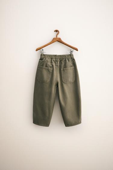 ZARA TIMELESS - BALLOON PLEATED TROUSERS - Green by Zara - Image 1