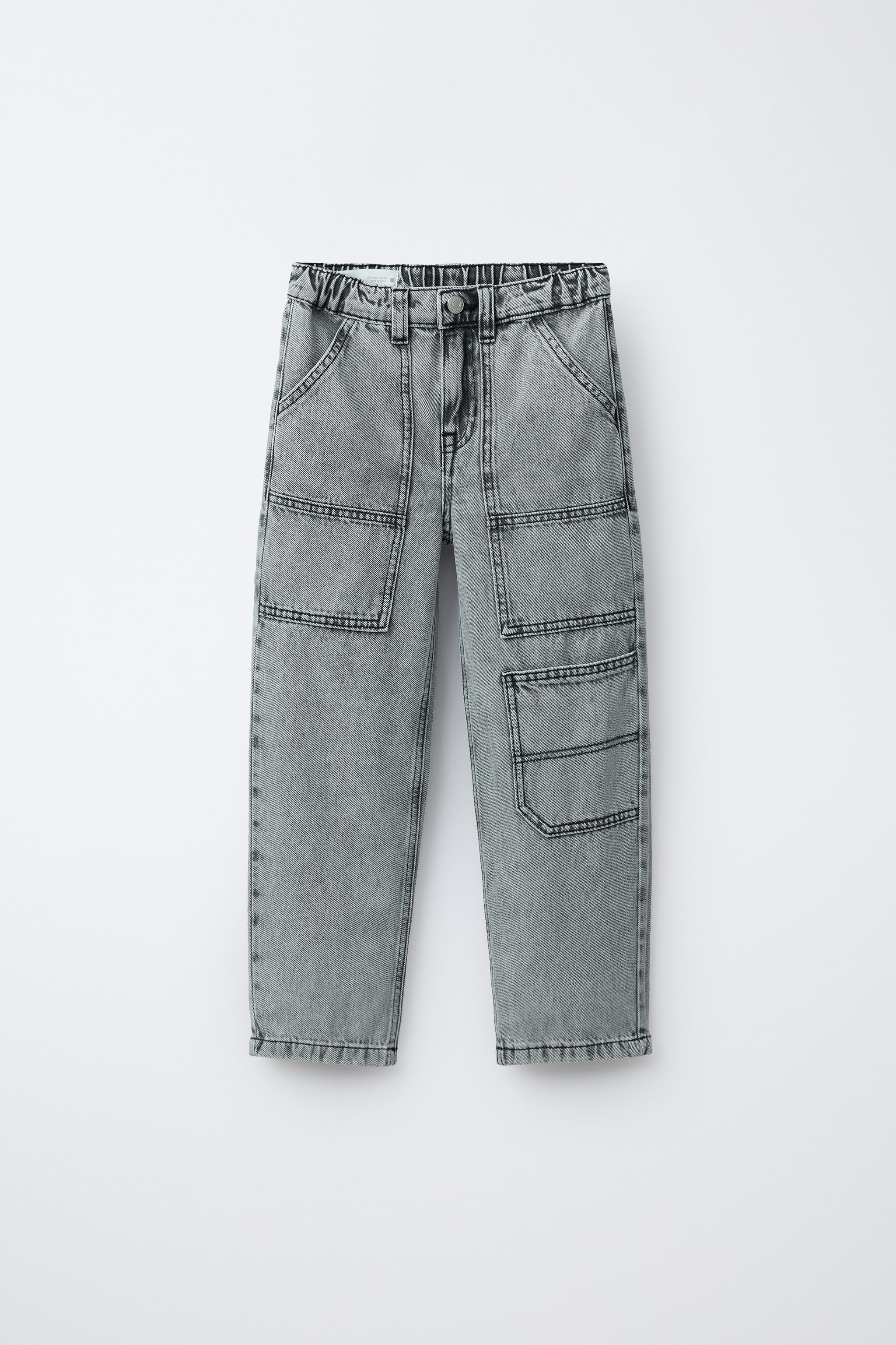 ポケット付きバギーデニムパンツ - ライトグレー | ZARA Japan / 日本