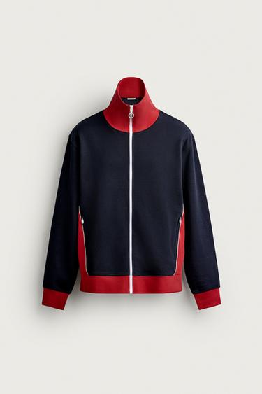 RETRO COLOUR BLOCK JACKET - Navy blue by Zara