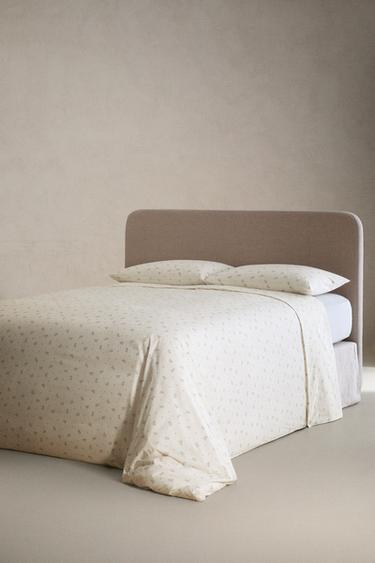 DRAP DE DESSUS IMPRIMÉ FEUILLES - Blanc cassé de Zara - Image 2