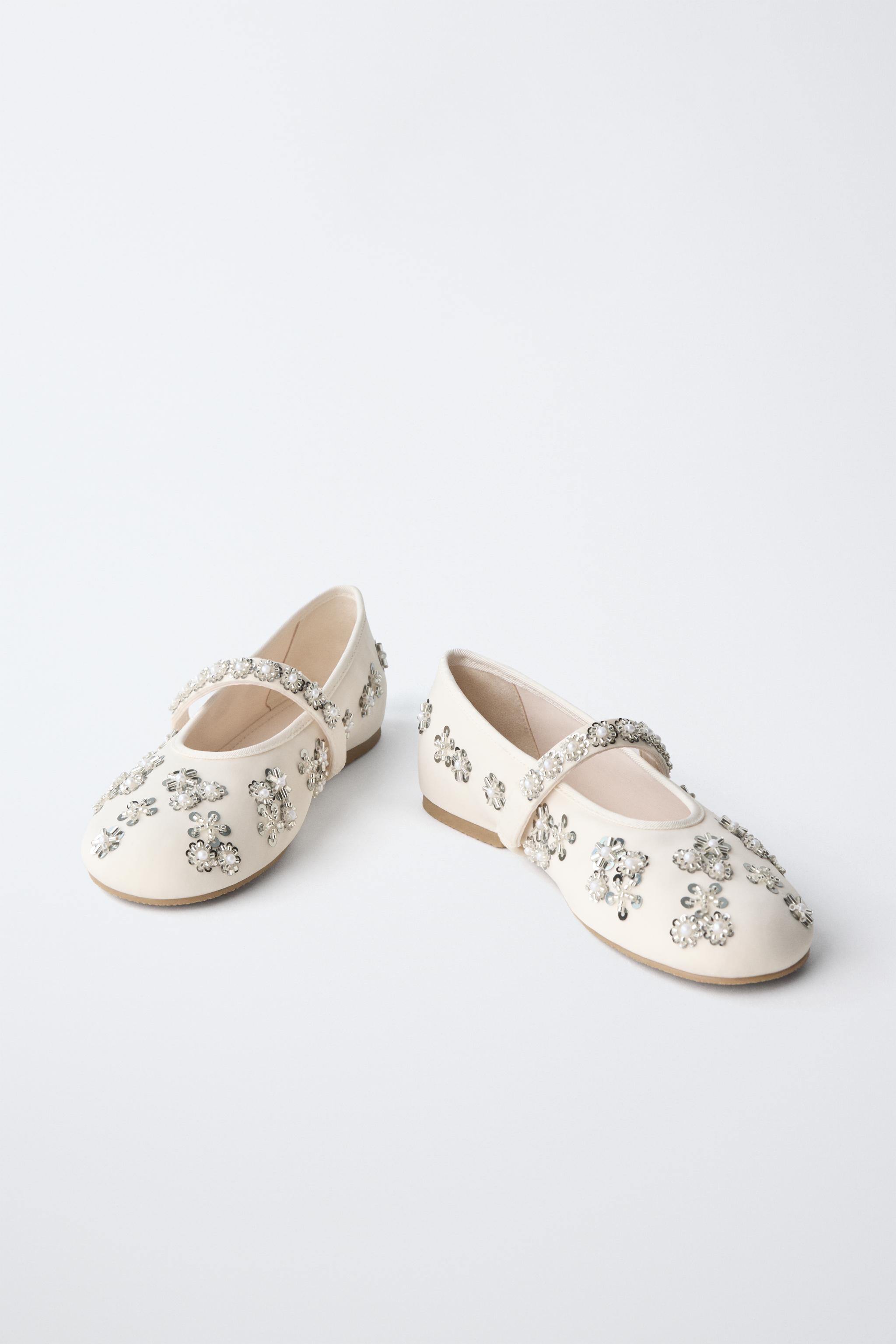 Обувь Zara RHINESTONE BALLET FLATS — фото 3