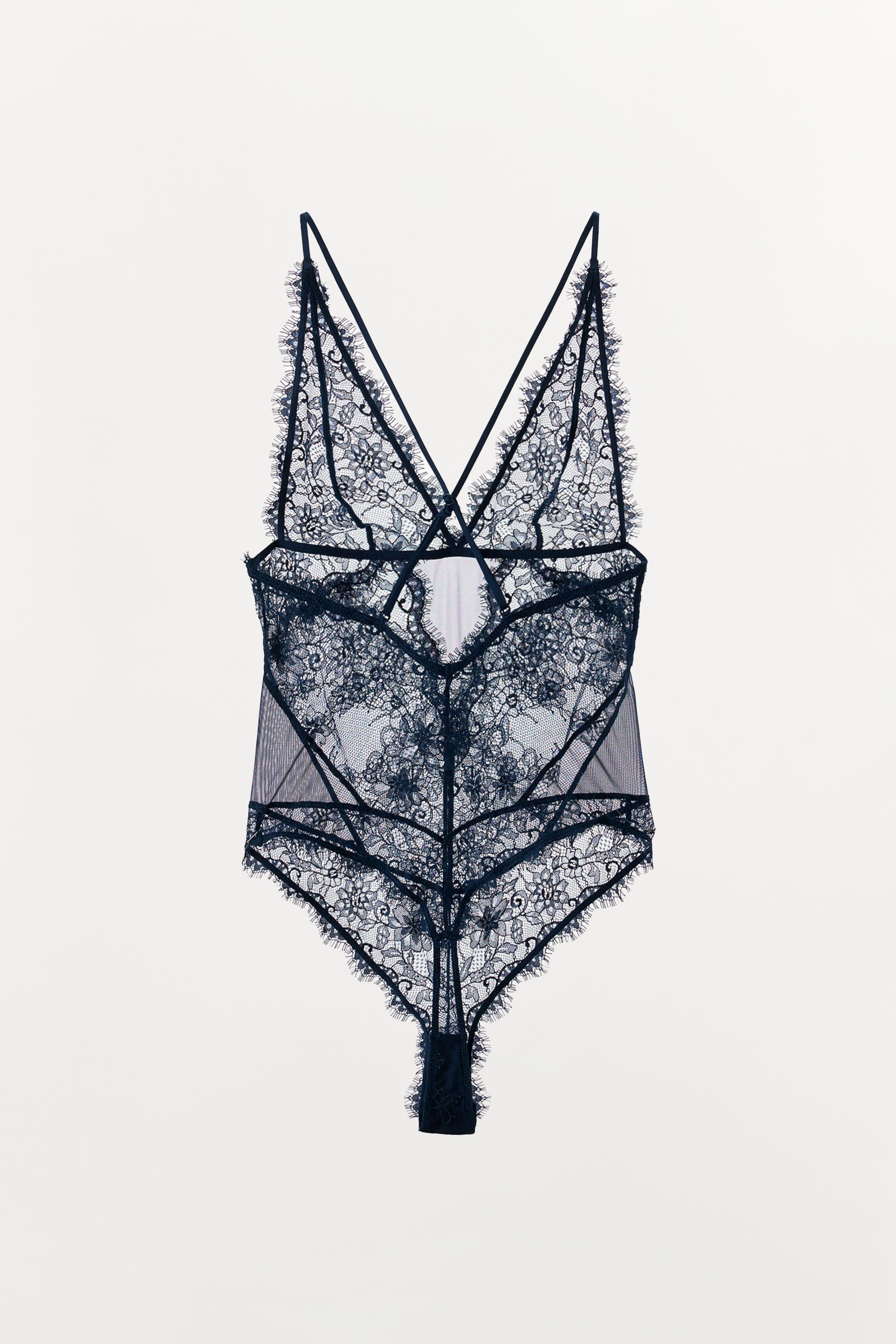 Zara FİLE DANTEL DETAYLI BODY görsel 7