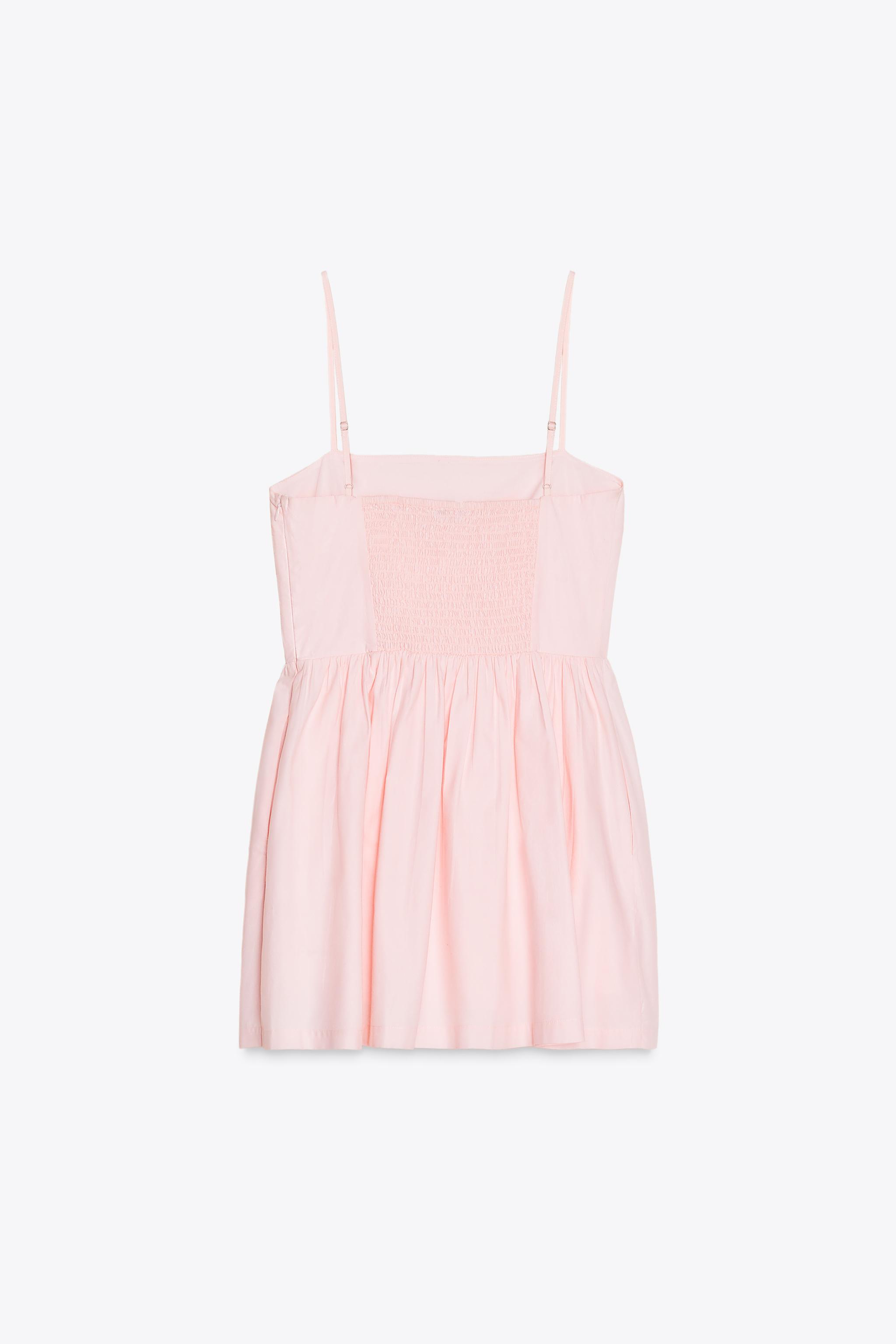 【ZARA】フラワー ポプリン ワンピース 7521/314/644 フラワー ポプリン ワンピース - ライトピンク | ZARA Japan / 日本