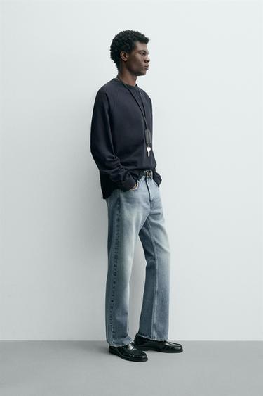 HEAVYWEIGHT CREWNECK T-SHIRT - Deep blue by Zara - Image 3