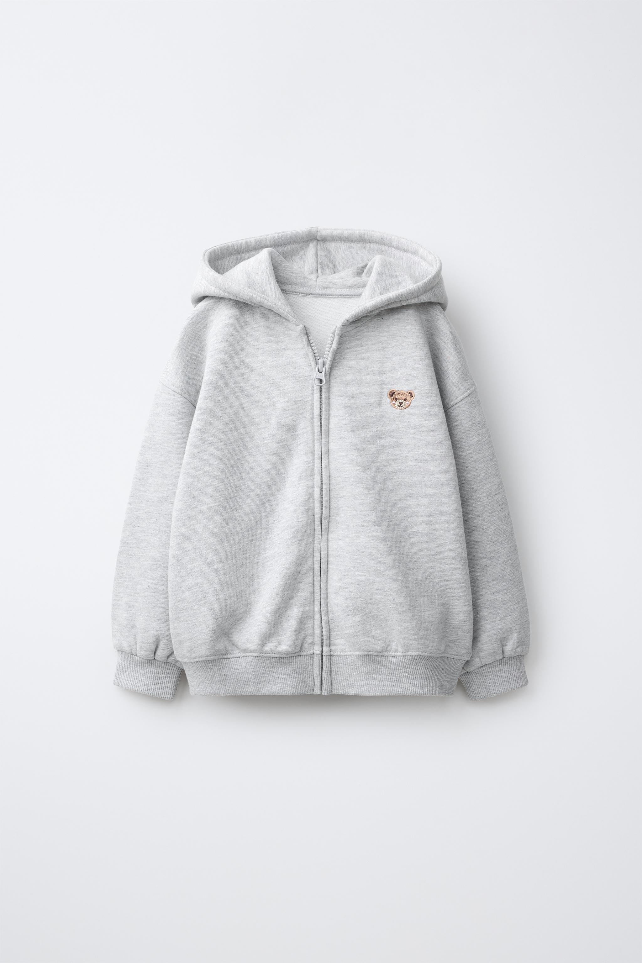 SWEAT ZIPPÉ OURS BRODÉ