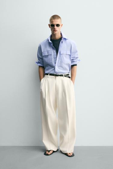 Zara KOŠULJA OPUŠTENOG KROJA SA DŽEPOVIMA – plavo nebo – Slika 0