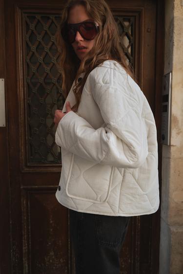 VESTE REMBOURRÉE - Écru de Zara - Image 2