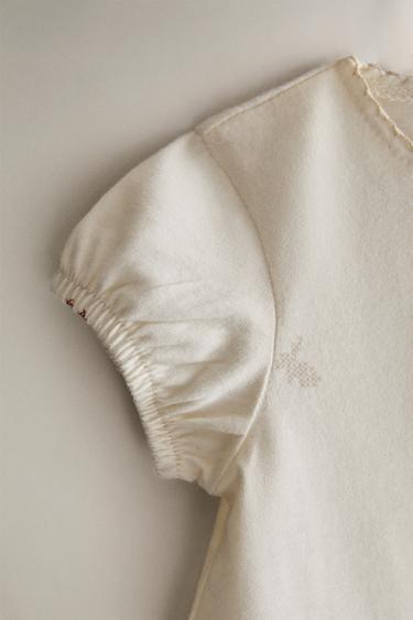 CHILDREN'S RABBIT AND FLORAL ROMPER - Oyster-white by Zara - Image 2