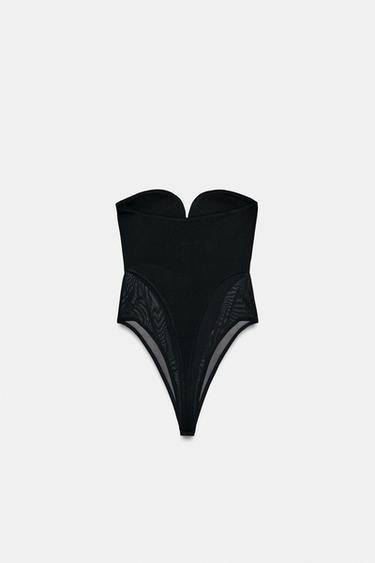 BODY BUSTIER COMBINÉ - Noir de Zara - Image 3