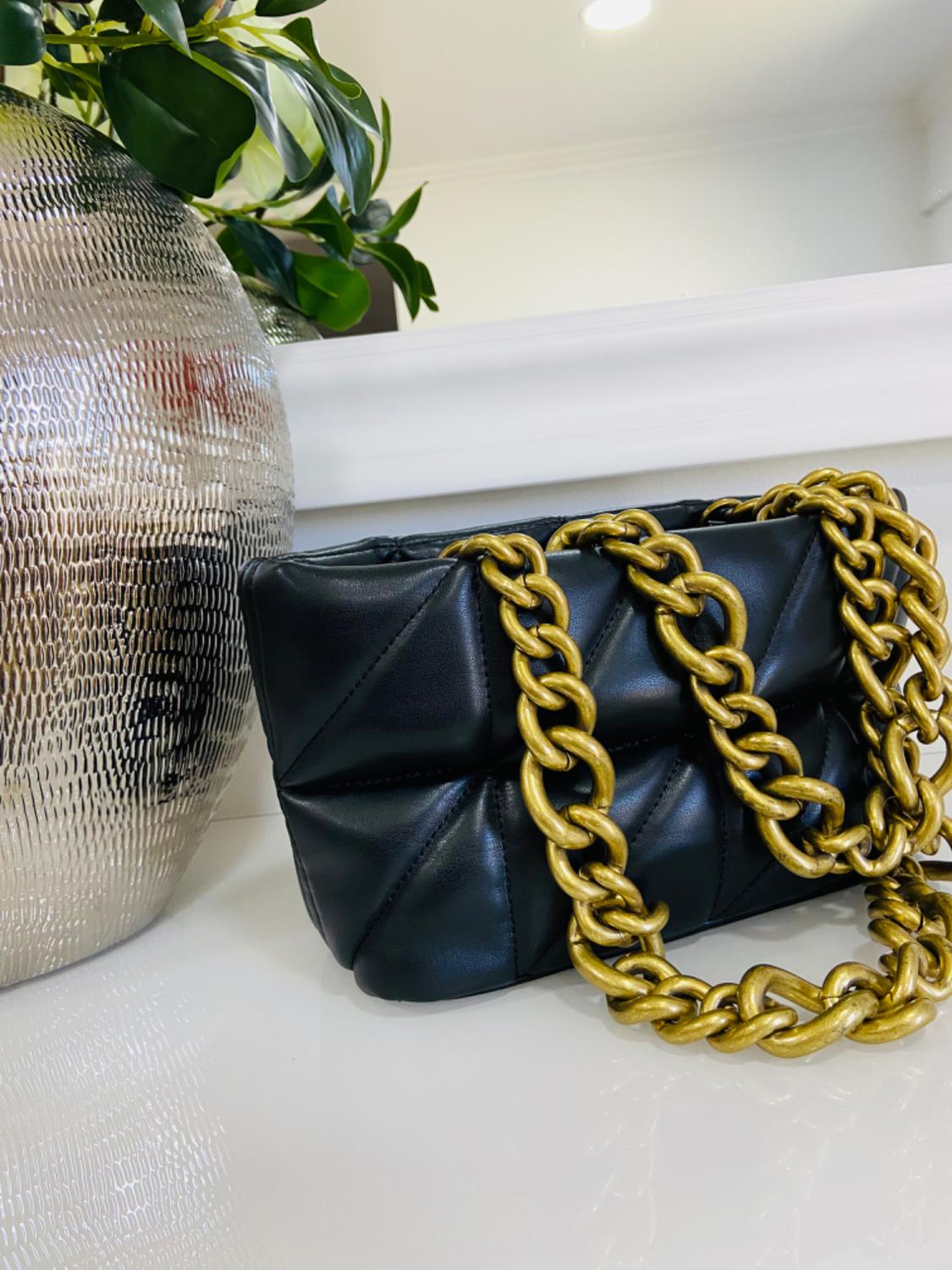 QUILTED CITY BAG WITH CHAIN STRAP - Image 3