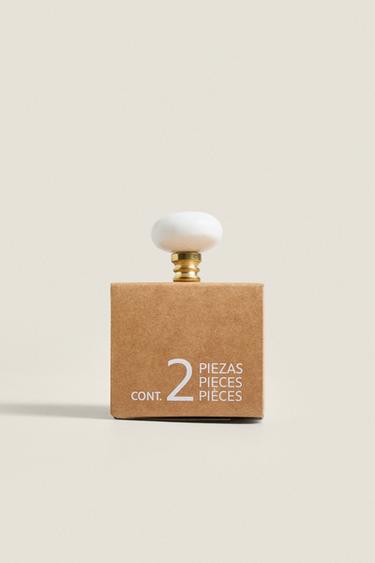 PACK OF OVAL MARBLE DOOR KNOBS (PACK OF 2) - white by Zara - Image 4