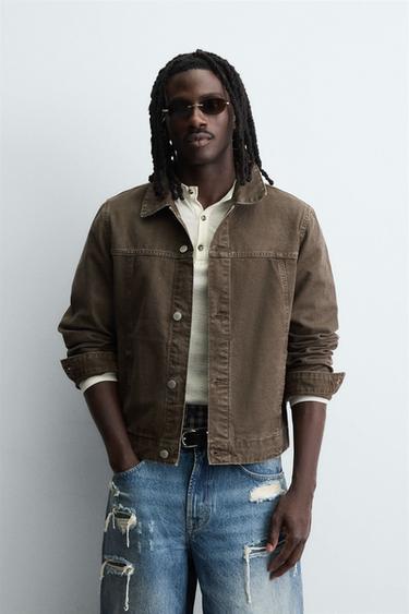 BASIC DENIM JACKET - Brown by Zara